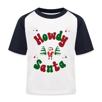Tenue de Noël Howdy Santa - T-shirt baseball Enfant - blanc/marine - Devant