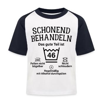 46. Geburtstag Schonend Behandeln 46 Teil Ist 46 - Kinder Baseball T-Shirt - Weiß/Navy - Vorne