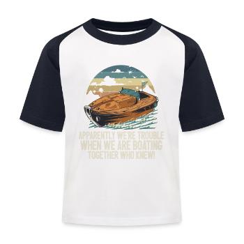 Motorboating squad Apparemment, on a des ennuis moteur - T-shirt baseball Enfant - blanc/marine - Devant