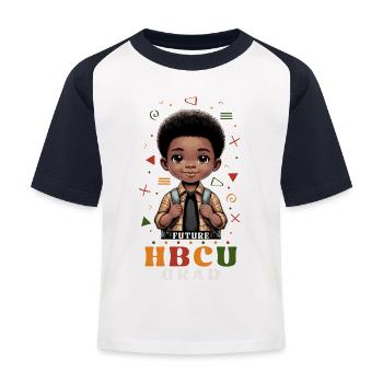 Future HBCU - Kinder Baseball T-Shirt - Weiß/Navy - Vorne