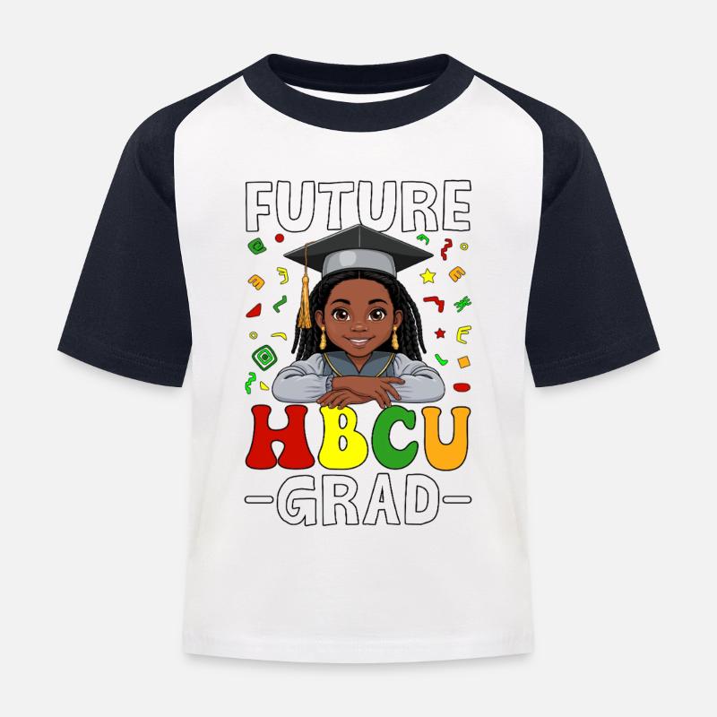 Future HBCU Grad - Kinder Baseball T-Shirt - Weiß/Navy