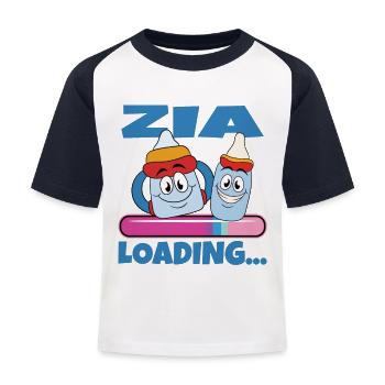 Zia 2024 Loading Tante 2024 - Kinder Baseball T-Shirt - Weiß/Navy - Vorne