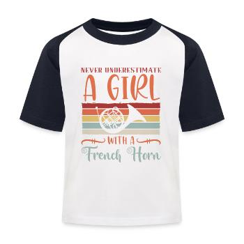 Instruments à vent classiques - T-shirt baseball Enfant - blanc/marine - Devant