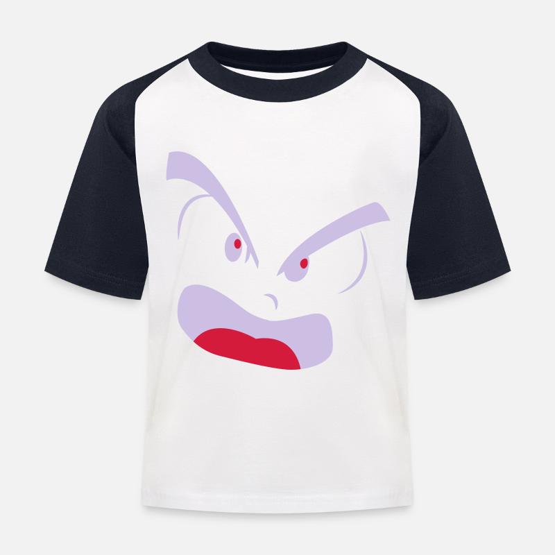 wütend - Kinder Baseball T-Shirt - Weiß/Navy
