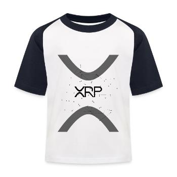 Ripple XRP Cryptomonnaie HODL Ripple Logo Connecté - T-shirt baseball Enfant - blanc/marine - Devant
