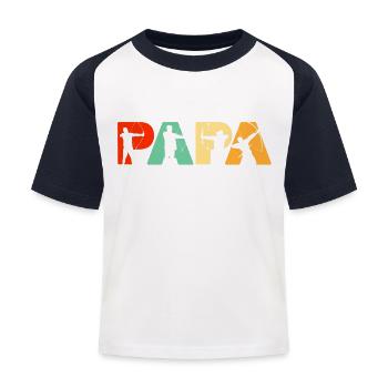 Archer Dad, Retro Papa Archery Father's Gift - Kids' Baseball T-Shirt - white/navy - Front