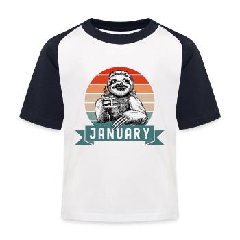 Les légendes sont nées en janvier 2011 Sloth Sloth - T-shirt baseball Enfant - blanc/marine - Devant