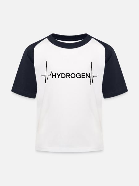 Wasserstoff Herzschlag - Kinder Baseball T-Shirt - Weiß/Navy