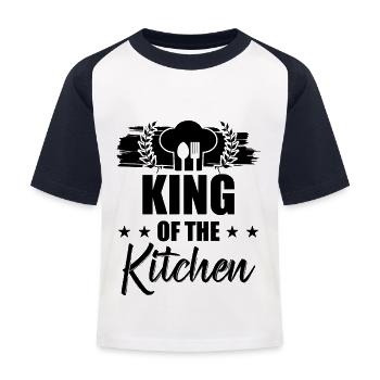 king of the kitchen - Kids' Baseball T-Shirt - white/navy - Front