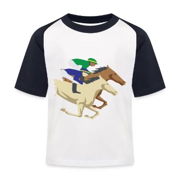 Concours de courses de chevaux Horse Wrangler Gift - T-shirt baseball Enfant - blanc/marine - Devant