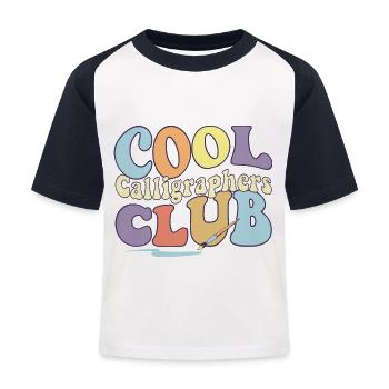 Cool Calligraphers Club Calligraphy Professional - T-shirt baseball Enfant - blanc/marine - Devant