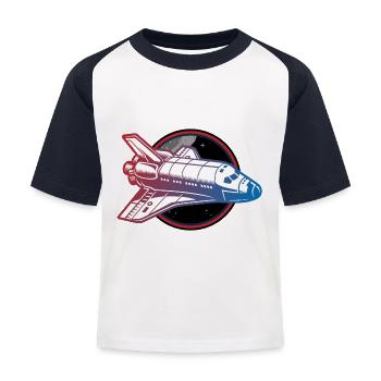 spaceship space shuttle - Kinder Baseball T-Shirt - Weiß/Navy - Vorne