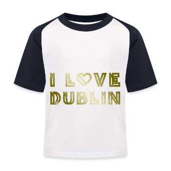Me encanta Dublín - Camiseta béisbol niño - blanco/azul marino - delante