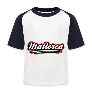 Mallorca Stylisch - Kinder Baseball T-Shirt - Weiß/Navy - Vorne
