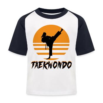 Taekwondo - T-shirt baseball Enfant - blanc/marine - Devant