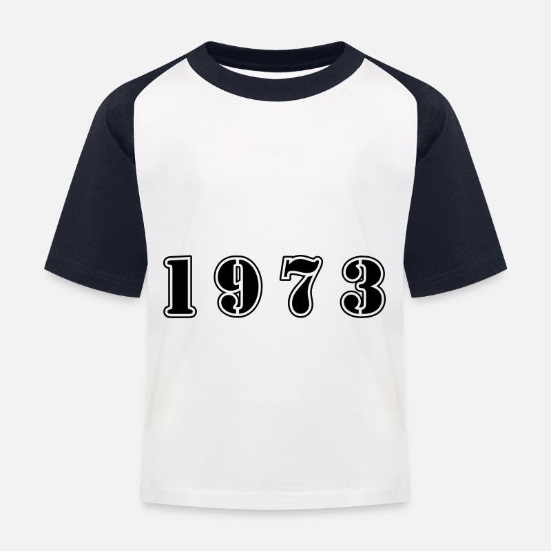 1973 anniversaire - T-shirt baseball Enfant - blanc/marine