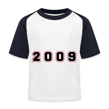 2009 Jahr Zahl - Kinder Baseball T-Shirt - Weiß/Navy - Vorne