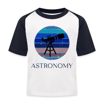 Astronomie - T-shirt baseball Enfant - blanc/marine - Devant