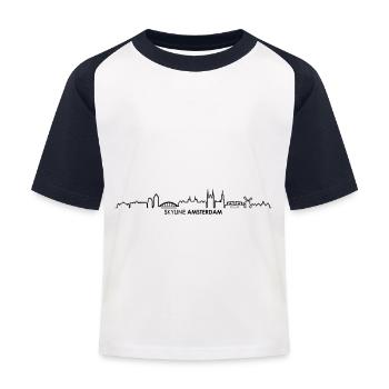 Skyline - Amsterdam - T-shirt baseball Enfant - blanc/marine - Devant