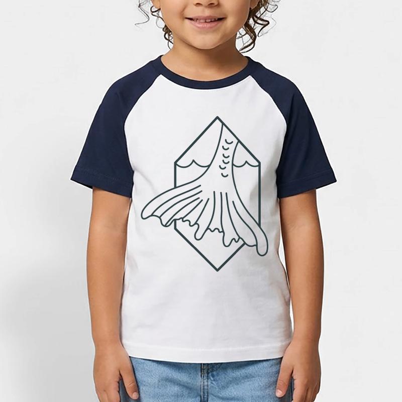 Queue de sirène vers le bas T-shirt baseball Enfant