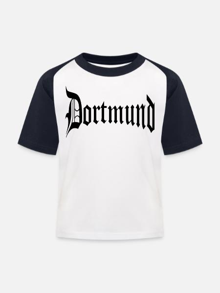 Dortmund - Kinder Baseball T-Shirt - Weiß/Navy