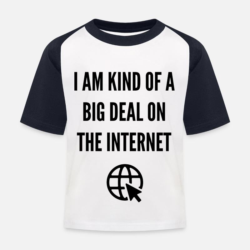 Internet - T-shirt baseball Enfant - blanc/marine