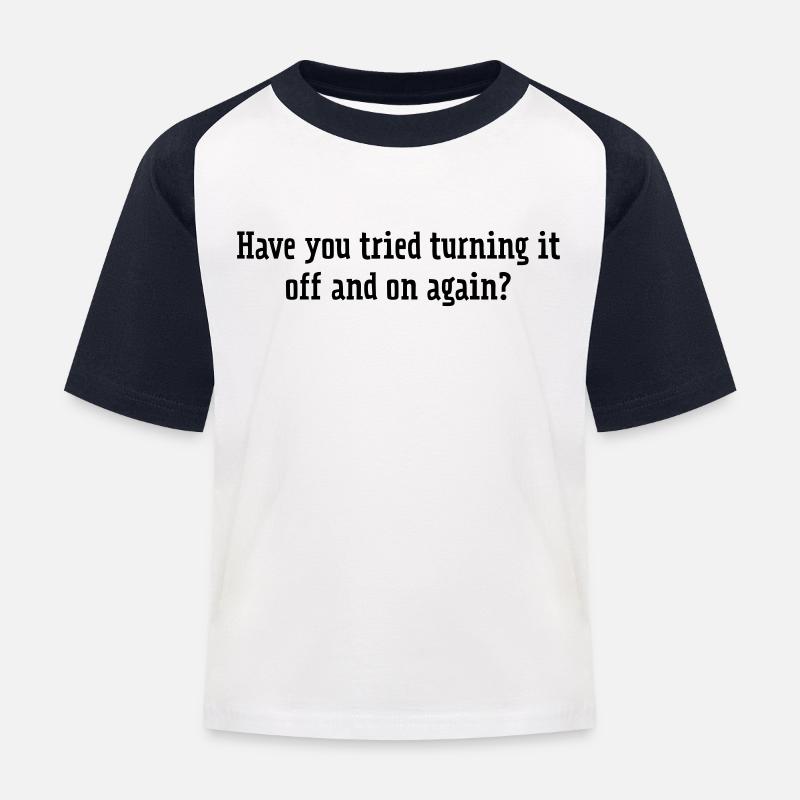 Off And On Again - Kinder Baseball T-Shirt - Weiß/Navy