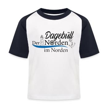 Dagebüll - Der Norden im Norden - Kinder Baseball T-Shirt - Weiß/Navy - Vorne