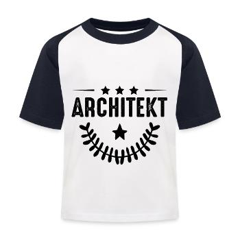 Architect profession - Kids' Baseball T-Shirt - white/navy - Front