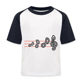 Sheet Music Music - Kids' Baseball T-Shirt - white/navy - Front