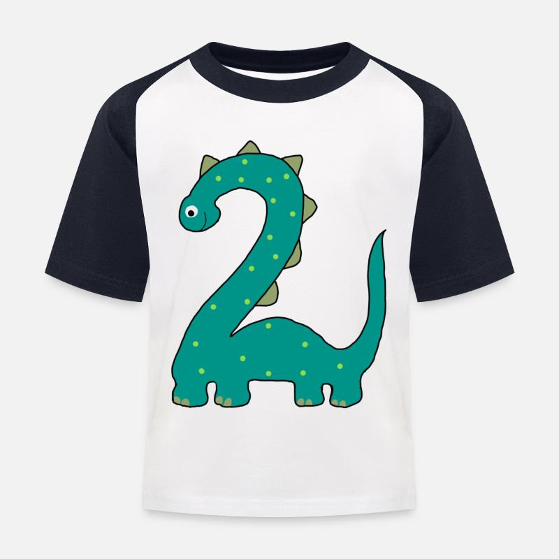 Langhals 2 - Kinder Baseball T-Shirt - Weiß/Navy