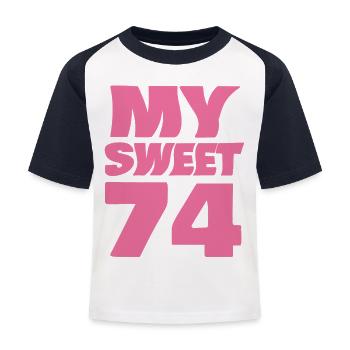 Doux 74 - T-shirt baseball Enfant - blanc/marine - Devant