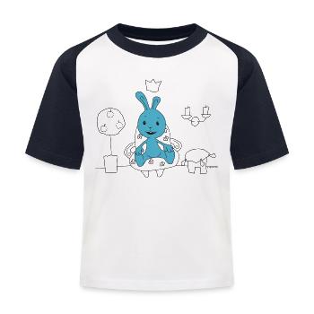 KiKANiNCHEN Motiv zum Ausmalen! - Kinder Baseball T-Shirt - Weiß/Navy - Vorne
