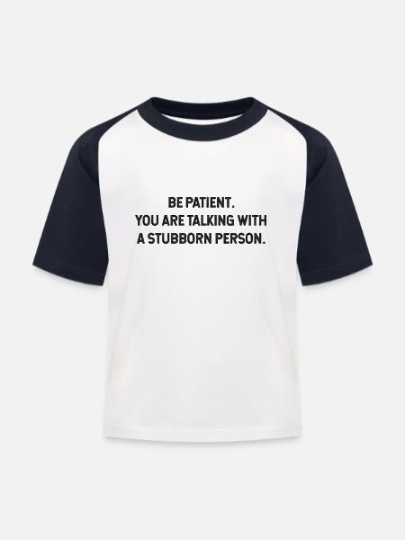 Lustig - Kinder Baseball T-Shirt - Weiß/Navy
