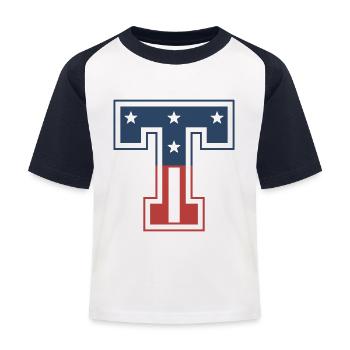 Letter T USA - Kids' Baseball T-Shirt - white/navy - Front