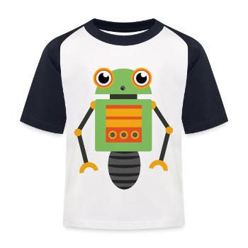 robot - Baseboll-T-shirt barn - vit/marinblå - Fram