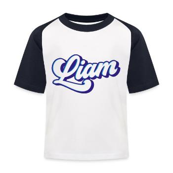 Liam | Couleurs changeantes - T-shirt baseball Enfant - blanc/marine - Devant