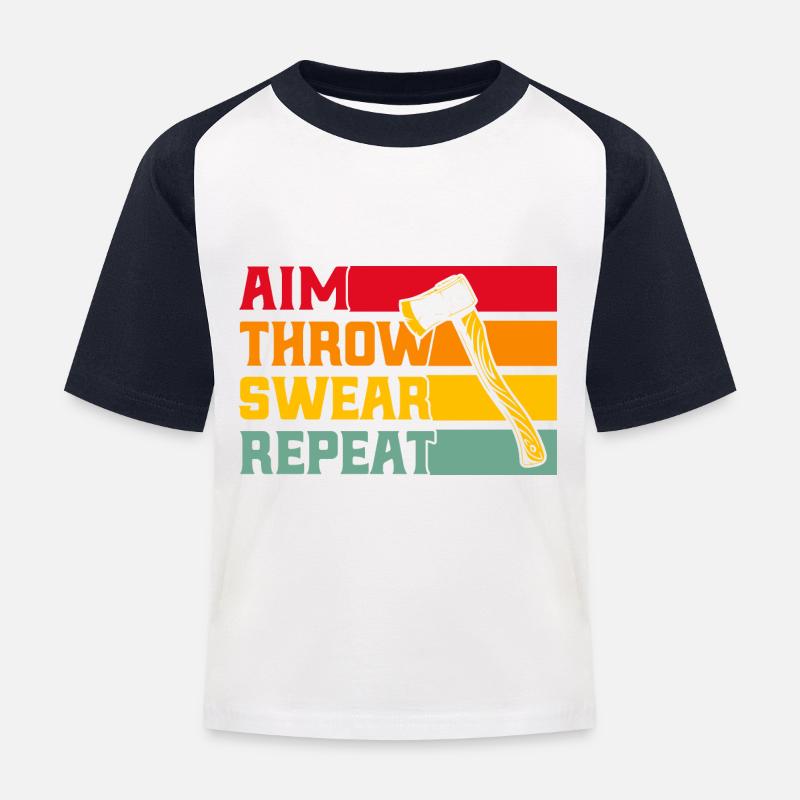 Professional axe throwing competitions in axe throwing - Kids' Baseball T-Shirt - white/navy