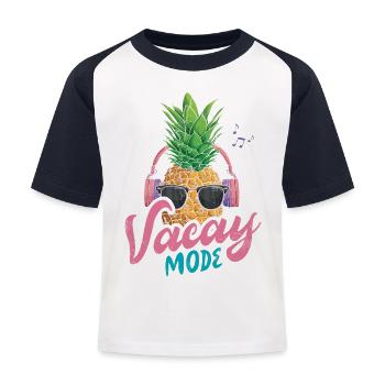 Vacay Mode Ananas Design Für Strandliebhaber - Kinder Baseball T-Shirt - Weiß/Navy - Vorne