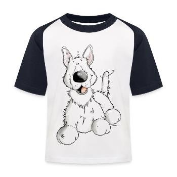 White German Shepherd Dog - Breed - Dogs - Kids' Baseball T-Shirt - white/navy - Front