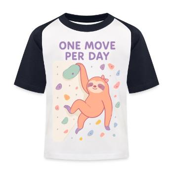 Bloc paresseux : Conception d’un mouvement par jour - T-shirt baseball Enfant - blanc/marine - Devant