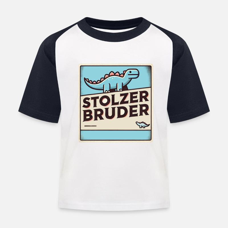 Stolzer Bruder - Kinder Baseball T-Shirt - Weiß/Navy