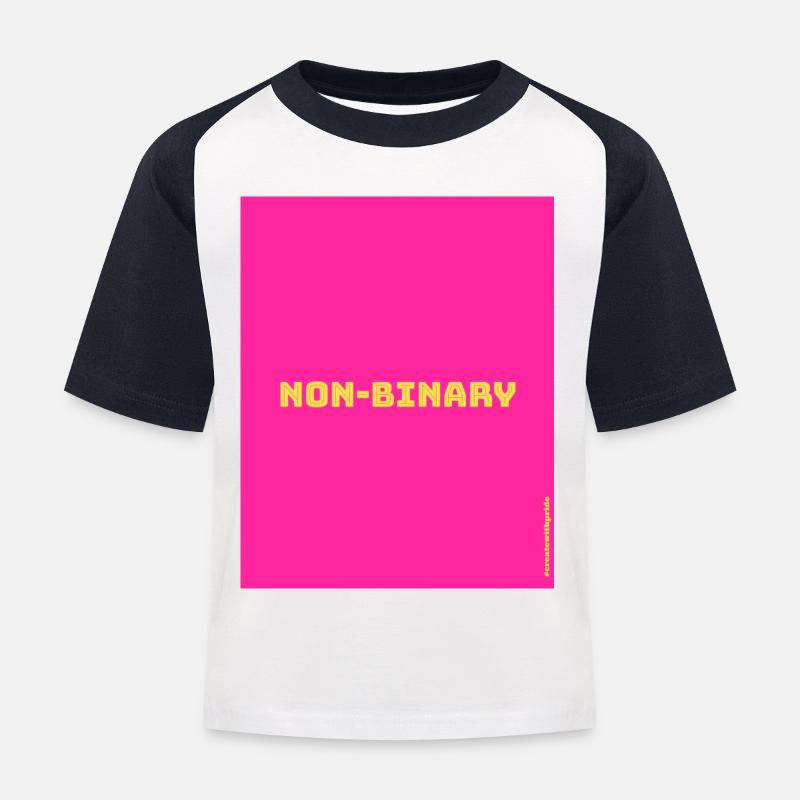Non-binary - Kinder Baseball T-Shirt - Weiß/Navy