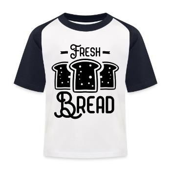 bäckerei bäcker toastbrot brot icon - Kinder Baseball T-Shirt - Weiß/Navy - Vorne
