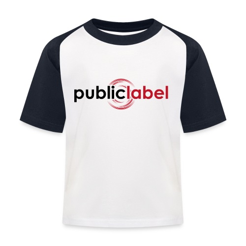 Public Label auf weiss - Kinder Baseball T-Shirt
