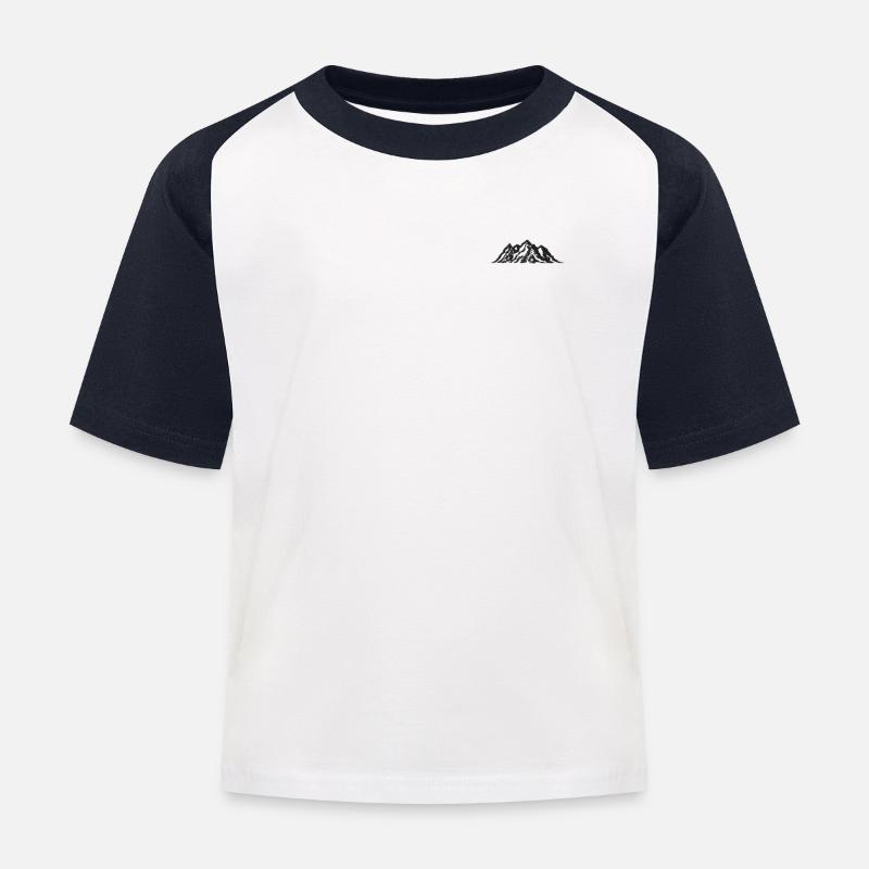 Bjergene - Baseball T-shirt til børn - hvid/marineblå