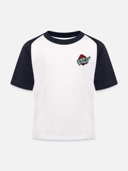 Benjamin Blümchen Benjamin Als Stick-Design - Kinder Baseball T-Shirt - Weiß/Navy