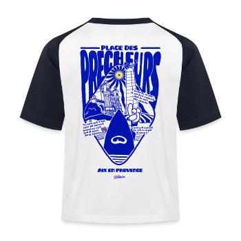 Aix Place des Precheurs Sardine - T-shirt baseball Enfant - blanc/marine - Back