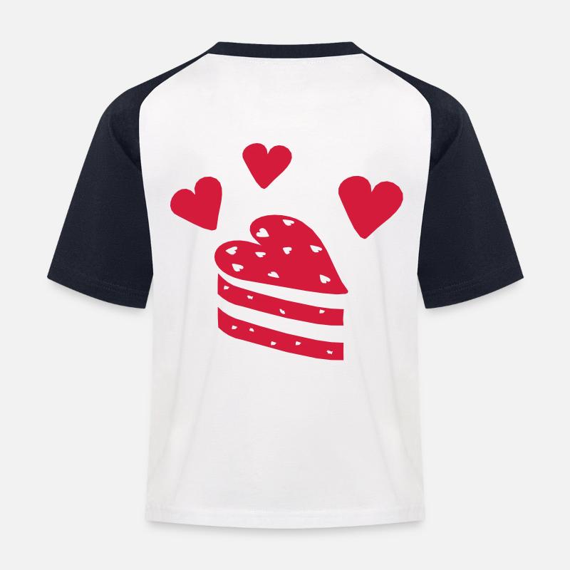 backen mit liebe (no-text,2c) - Kinder Baseball T-Shirt - Weiß/Navy