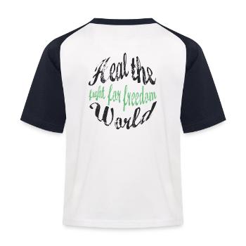 Heal the World - Kids' Baseball T-Shirt - white/navy - Back
